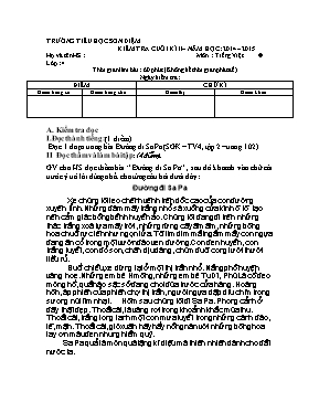 Đề kiểm tra cuối học kỳ II môn Tiếng Việt Lớp 4 - Năm học 2013-2014 - Trường TH Kim An